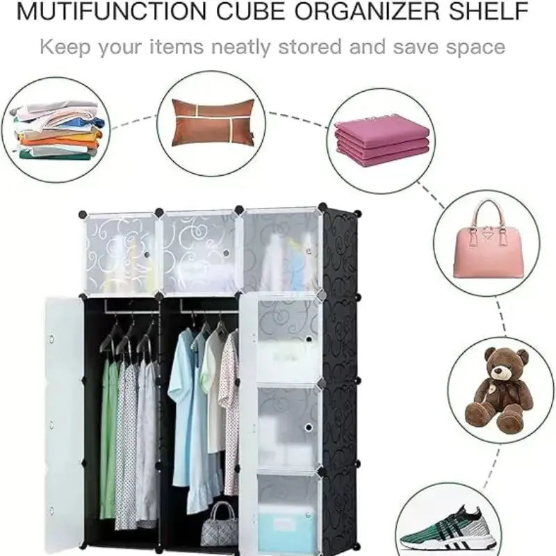 Wardrobe_Storage_Cabinet_12_Cube_DIY_- Keep neatly Organize shelf