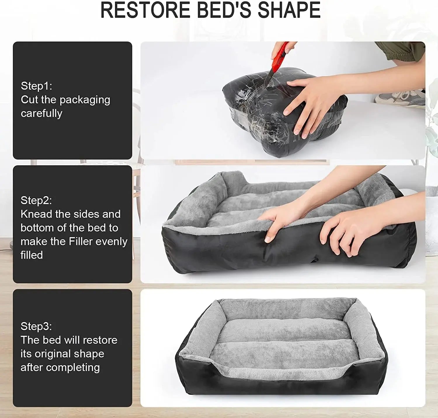 Waterproof Cat & Dog Bed – Washable Rectangular Pet Bed Scrollcart Qatar 