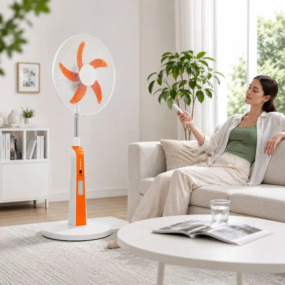 18-Inch Rechargeable Stand Fan | Solar LED Fan – Doha Qatar