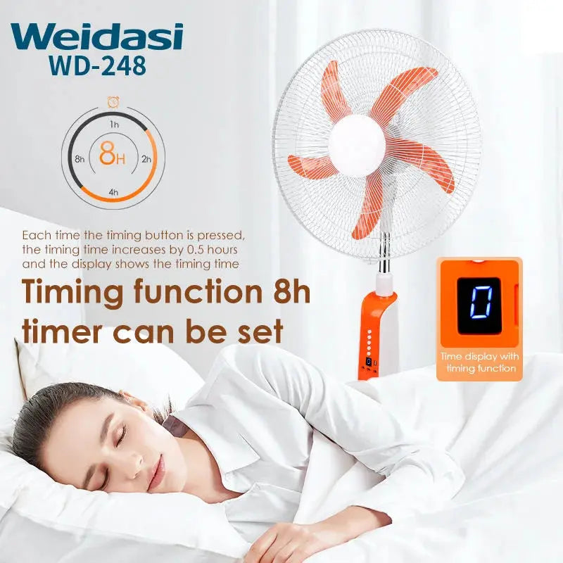 18-Inch Rechargeable Stand Fan | Solar LED Fan – Doha Qatar