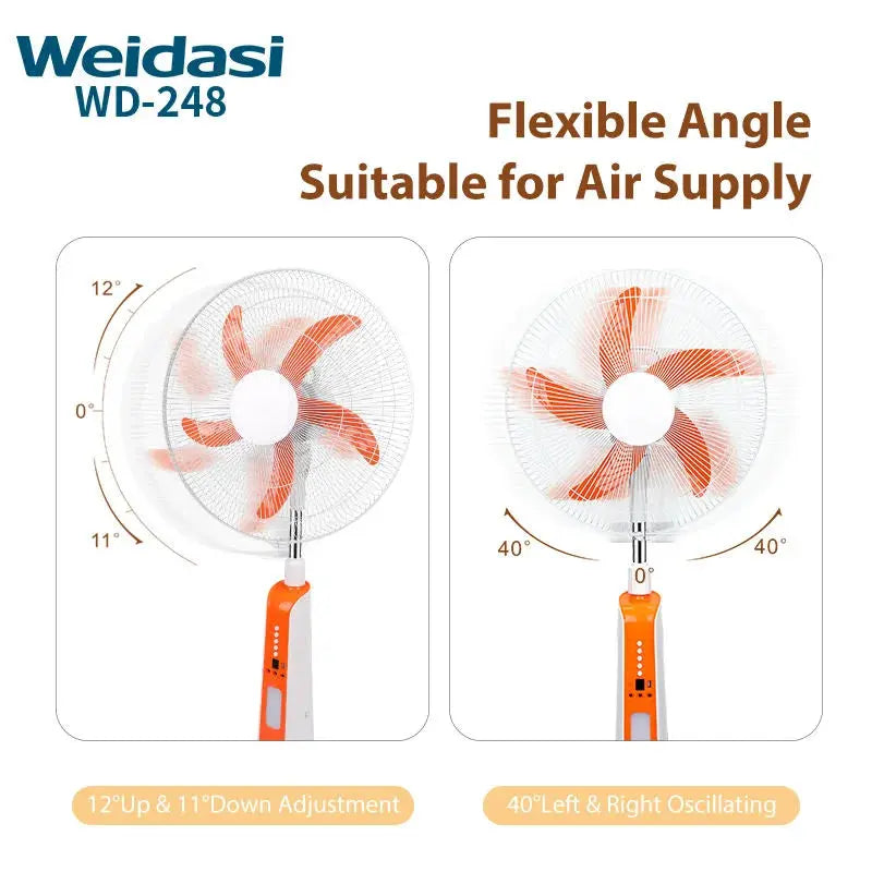 18-Inch Rechargeable Stand Fan | Solar LED Fan – Doha Qatar