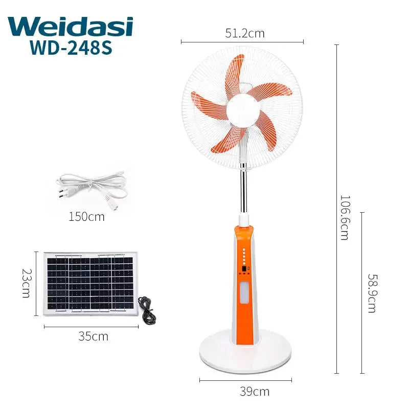 18-Inch Rechargeable Stand Fan | Solar LED Fan – Doha Qatar