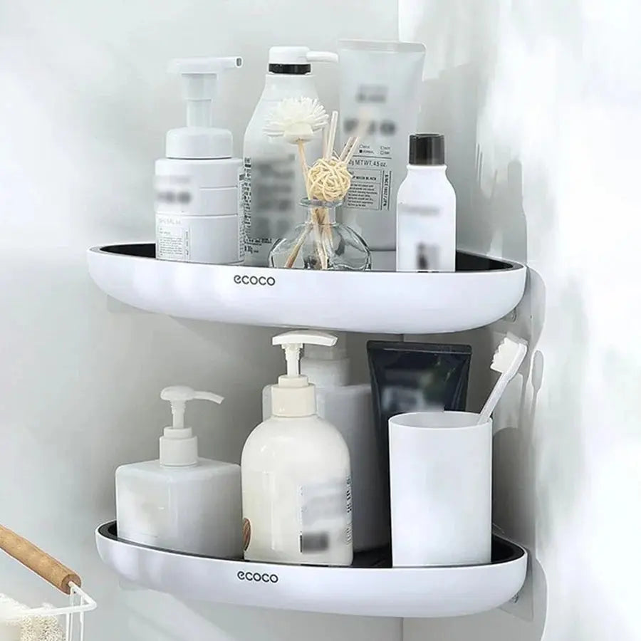 Ecoco Multi-Layer Corner Storage Rack – Space Saving Wall Shelf with Triangle Design - Scrollcart Qatar