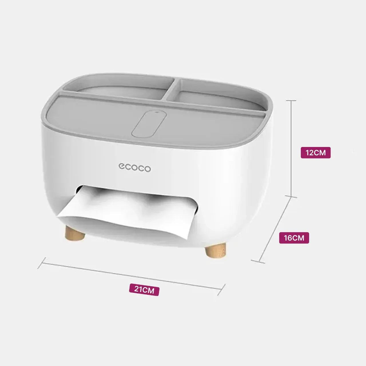 Ecoco Desktop Tissue Box with Organizer Storage Scrollcart Qatar 
