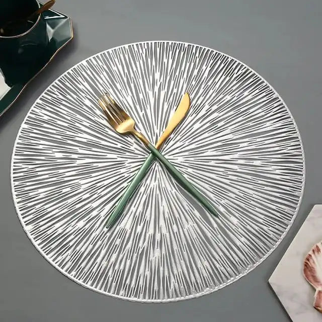 Place and Table Mats Set(6pc): Premium Classic Round Place Mats for Dining