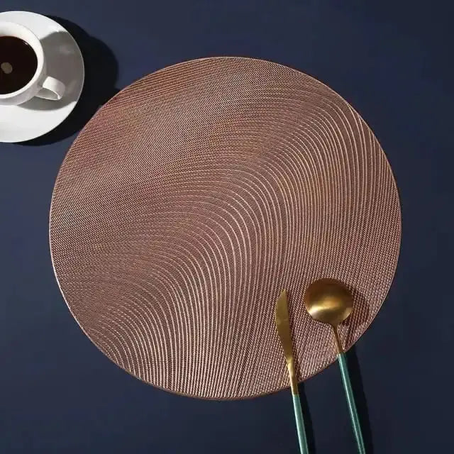 Place and Table Mats Set(6pc): Premium Classic Round Place Mats for Dining - Scrollcart Qatar
