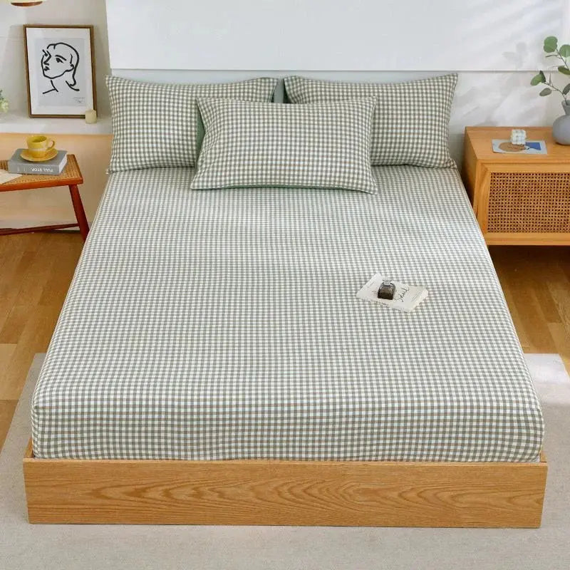 Premium Soft 100% cotton bed sheet with Two pillowcases Scrollcart Qatar 
