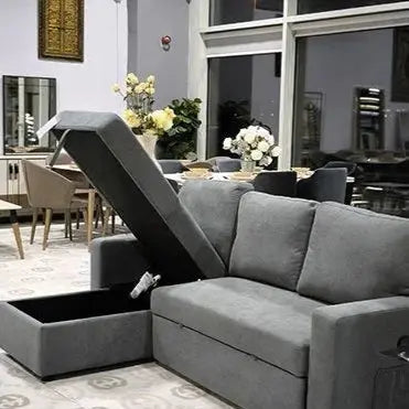 Reversible Chaise Sofa with USB Charger & Storage Masa souq 