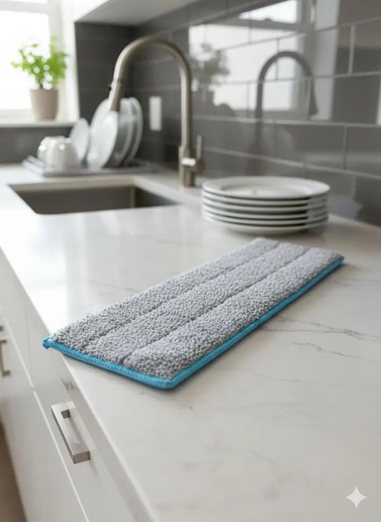 Flat Self Squeezing Microfiber Cloth Mop with Bucket - Hands Free Mop Scrollcart Qatar 