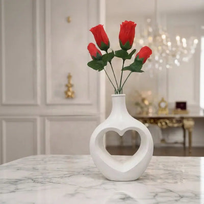 White Ceramic Flower Nordic Vase – Modern Decorative Flower Pot Scrollcart Qatar 