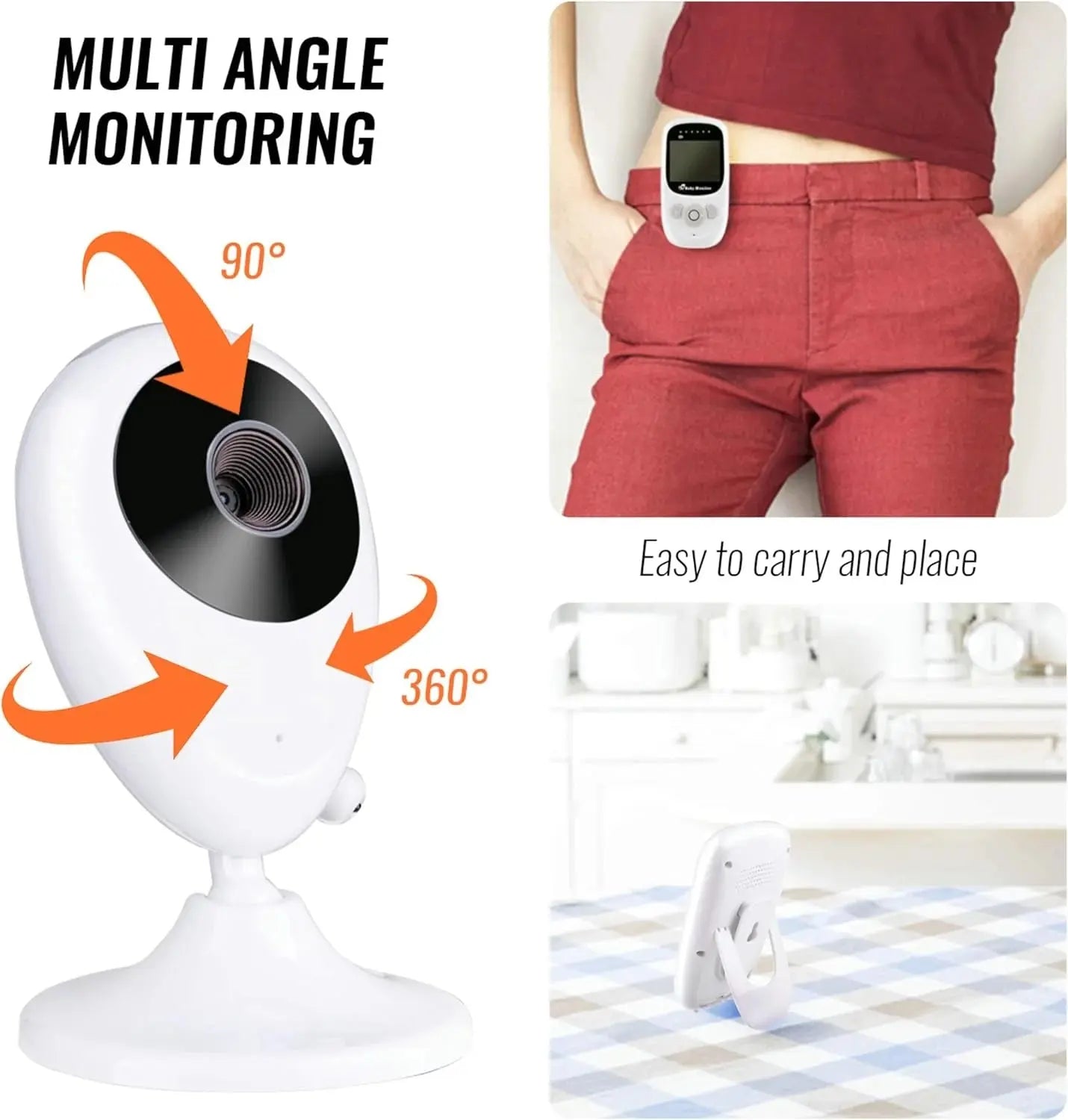 Wireless Digital Video Baby Monitor with 2.4" HD LCD Screen & Night Vision Birkath 