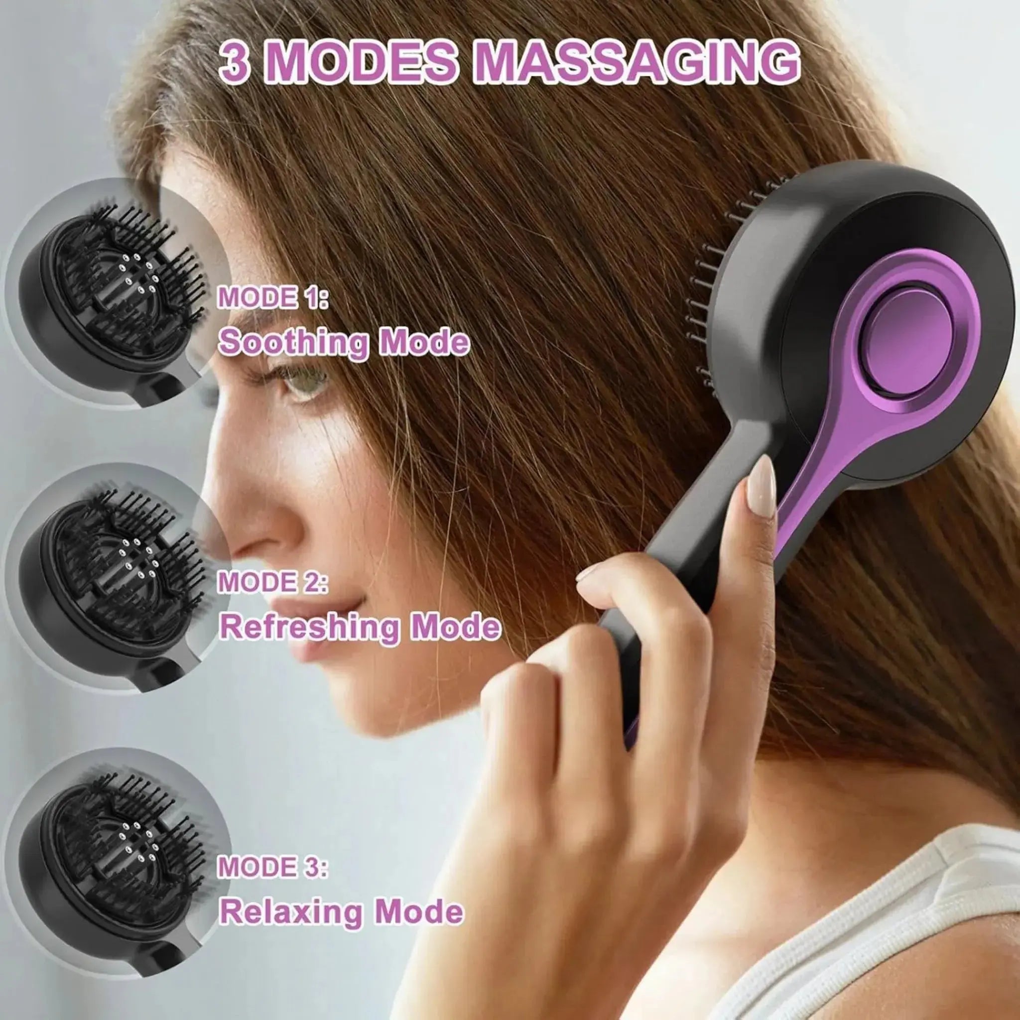 Wireless USB Rechargeable Scalp Massager Comb with Oil Applicator Scrollcart Qatar 