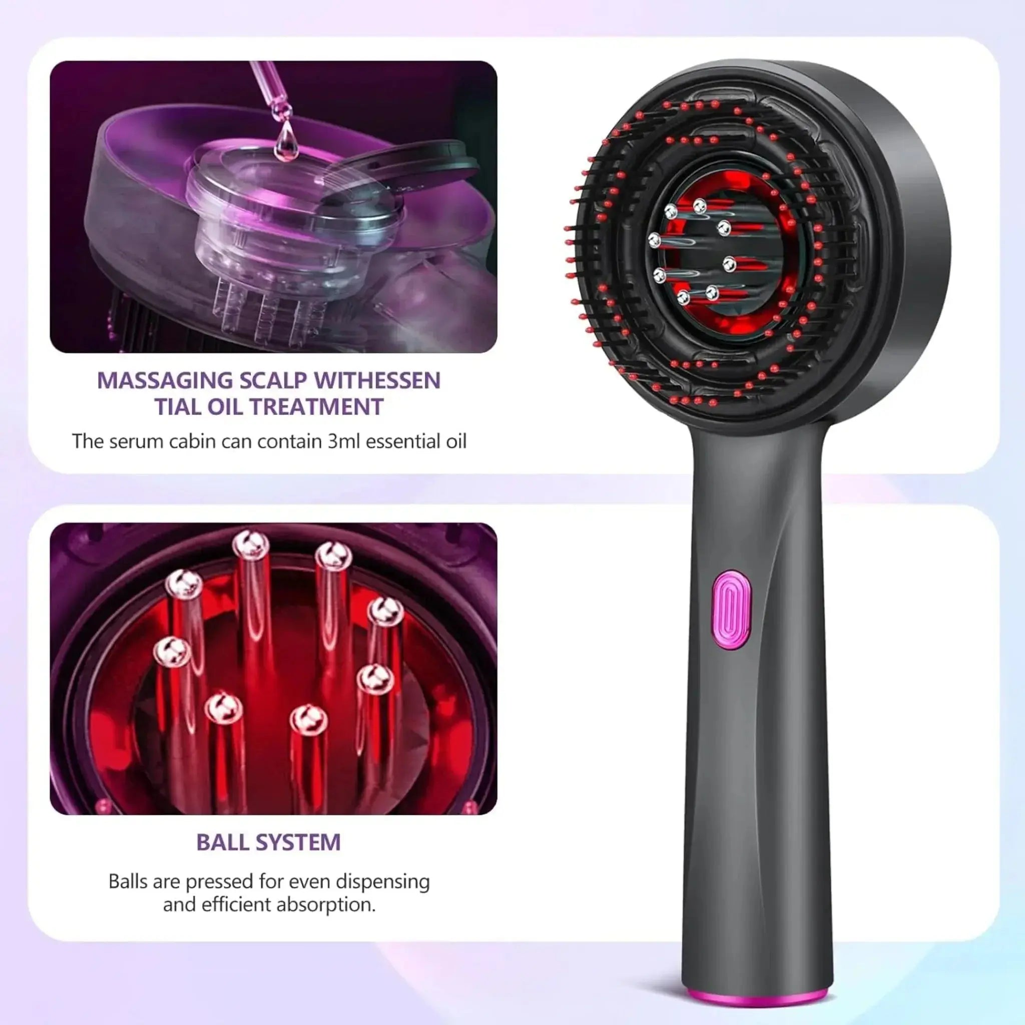 Wireless USB Rechargeable Scalp Massager Comb with Oil Applicator Scrollcart Qatar 