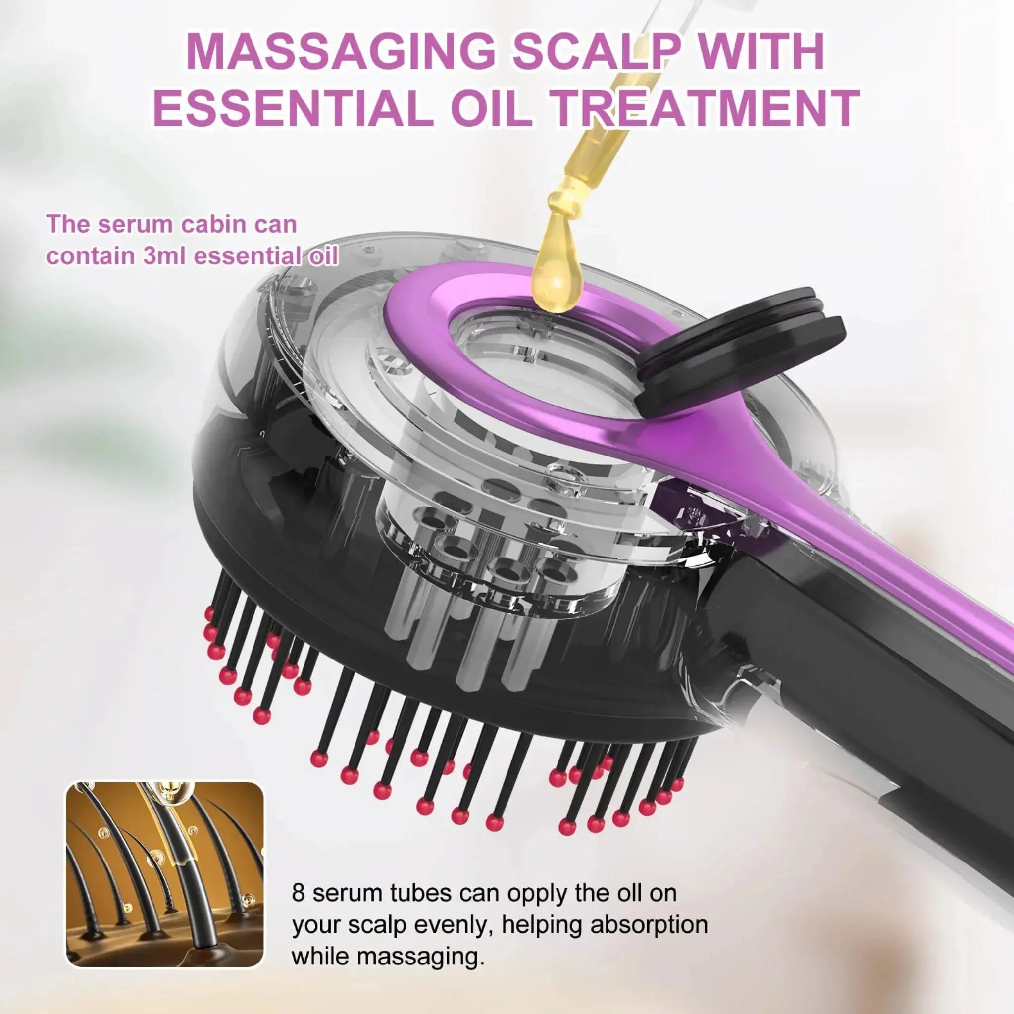 Wireless USB Rechargeable Scalp Massager Comb with Oil Applicator Scrollcart Qatar 