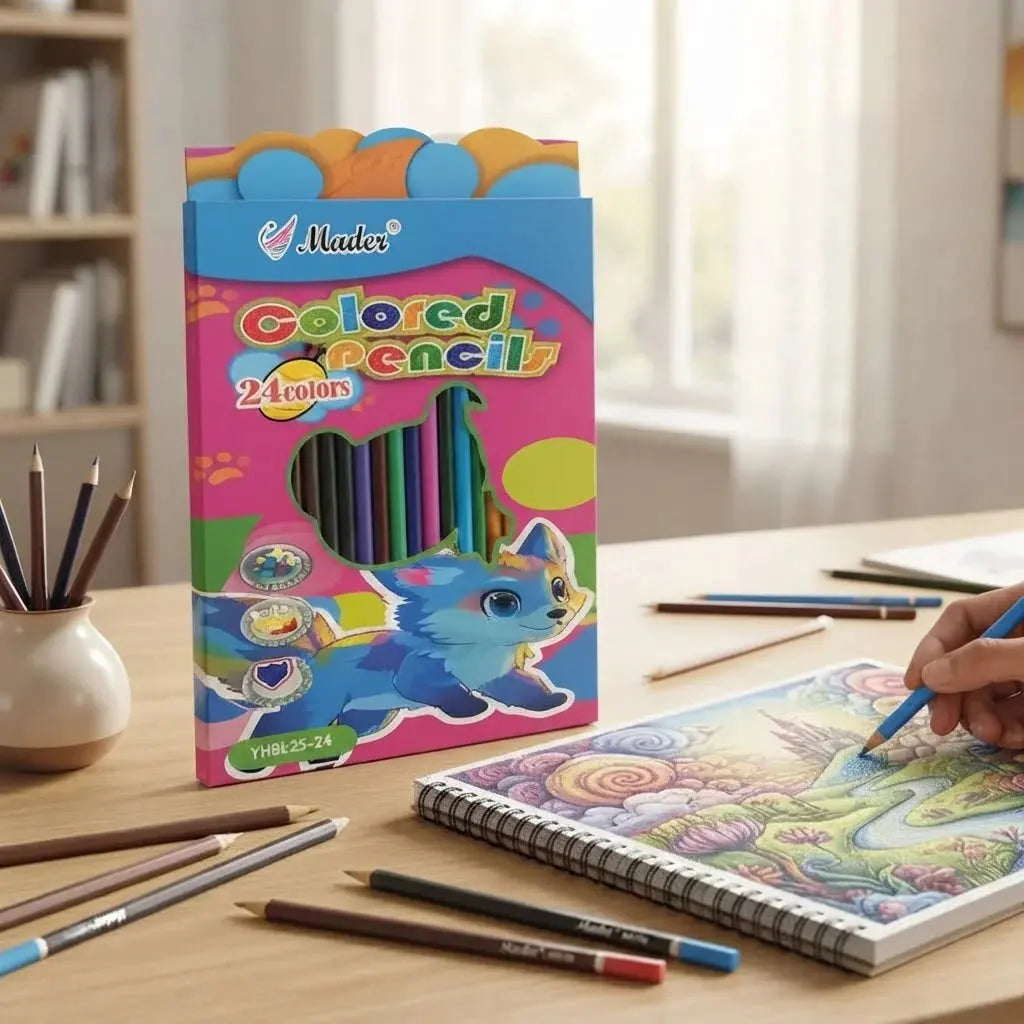 Wooden Color Pencils – Kids & Student Drawing 24-Color Set Scrollcart Qatar 