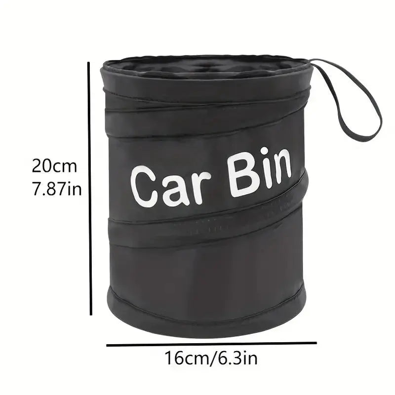 Fabric Car Trash Bin with Lid – Collapsible Waste Basket & Multipurpose Organizer Scrollcart Qatar