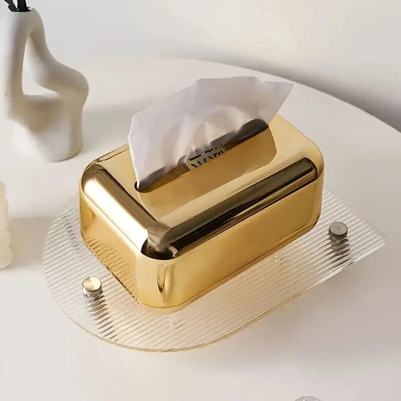 Electroplating Tissue Box – Mirror Finish Plastic Tissue Holder for Home, Office & Hotel - Scrollcart Qatar