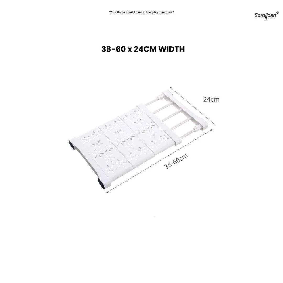 Adjustable Tension Shelf Divider for Kitchen, Bathroom, Closet Shelf Divider - Metal Storage Rack - Scrollcart Qatar