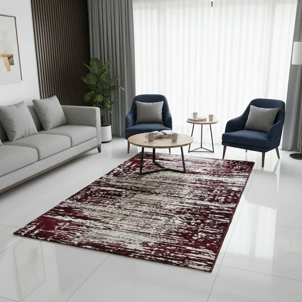 burgundy abstract area rug qatar modern living room floor mat
