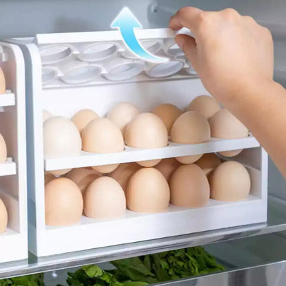 30 Eggs White Space Saving - Egg Rack for Refrigerator