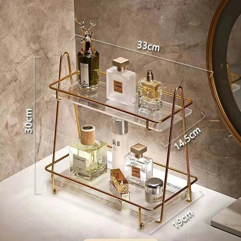 Cosmetic Storage Shelf with cosmetics