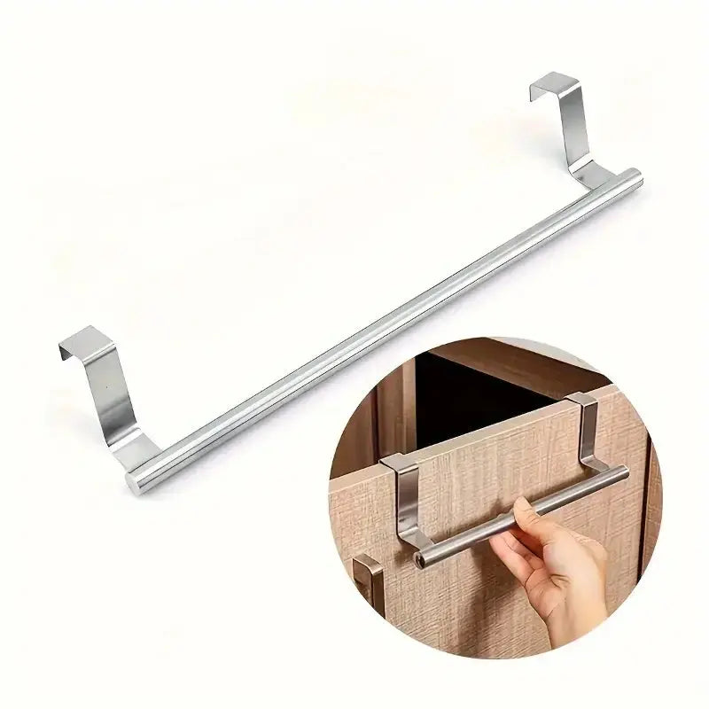 Over Door Towel Bar Rack – Stainless Steel Cabinet & Cupboard Hanger for Kitchen & Bathroom temu 
