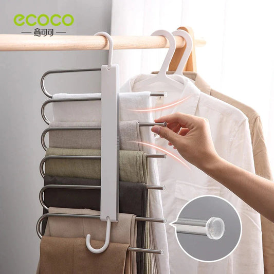 Ecoco Foldable Clothes Hanger -5-in-1 | Space-Saving Closet Organizer Scrollcart Qatar 