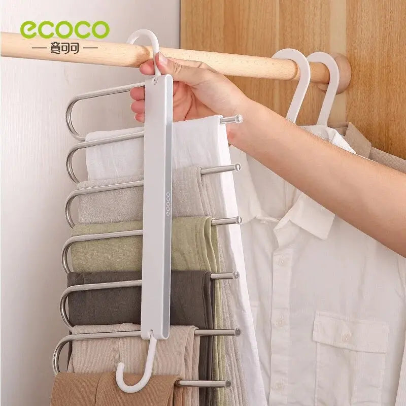 Ecoco Foldable Clothes Hanger -5-in-1 | Space-Saving Closet Organizer Scrollcart Qatar 