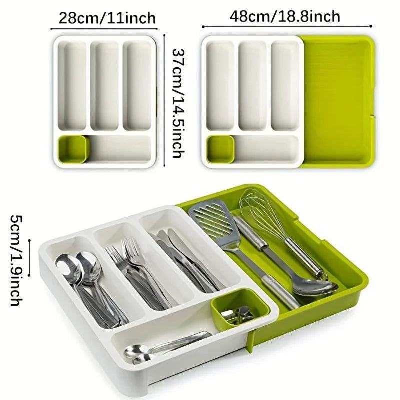 Expandable Multi-Purpose Cutlery Organizer Table Tray - Scrollcart Qatar