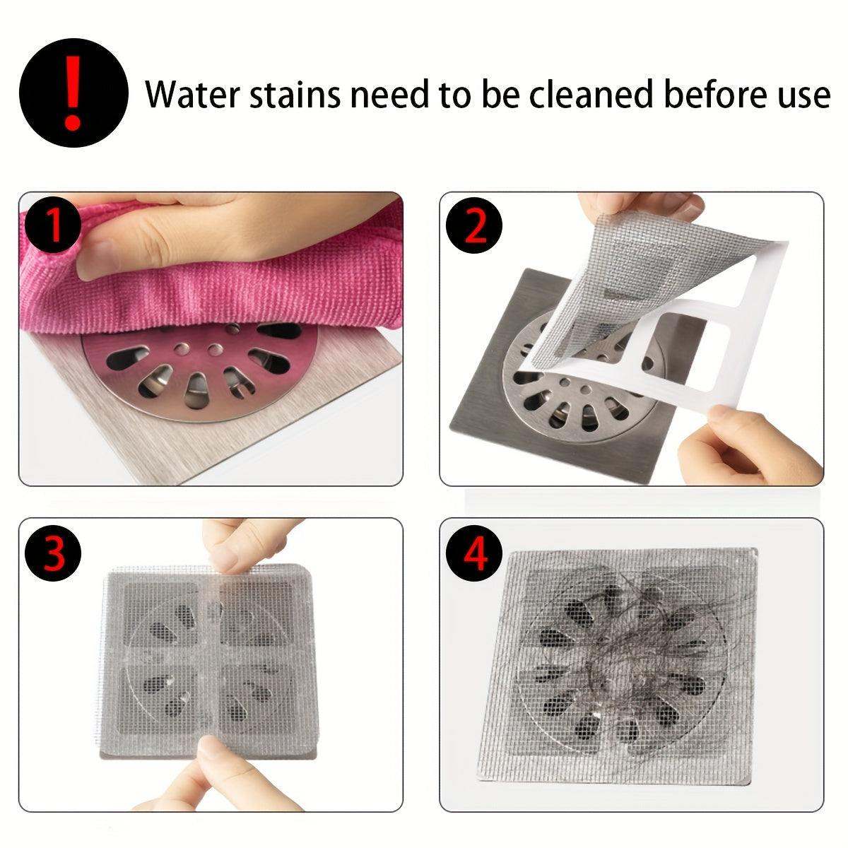 Floor Drain Sticker: Self-adhesive backing, traps hair and debris in sinks, bathrooms, tubs - Scrollcart Qatar