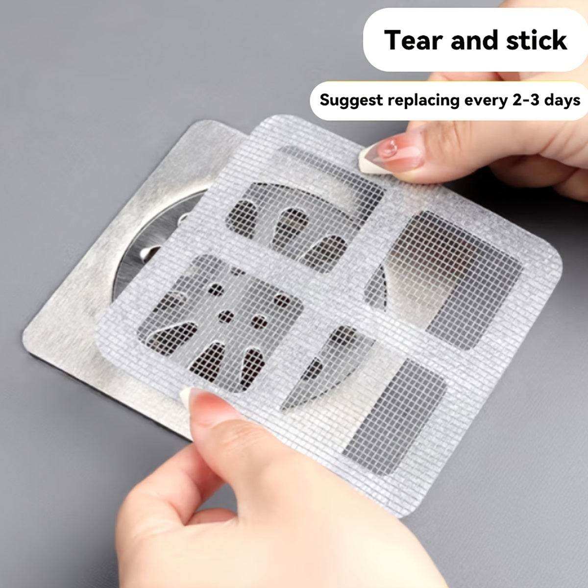 Floor Drain Sticker: Self-adhesive backing, traps hair and debris in sinks, bathrooms, tubs - Scrollcart Qatar