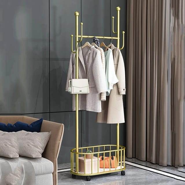 Floor-standing coat and cloth hanging Luxury movable rack - Scrollcart Qatar