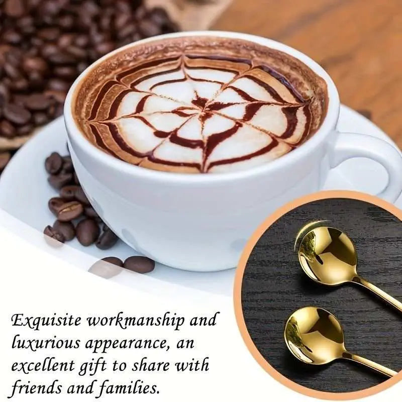 Golden Stainless Steel Long Coffee Spoon: Perfect for Stirring and Serving - Scrollcart Qatar