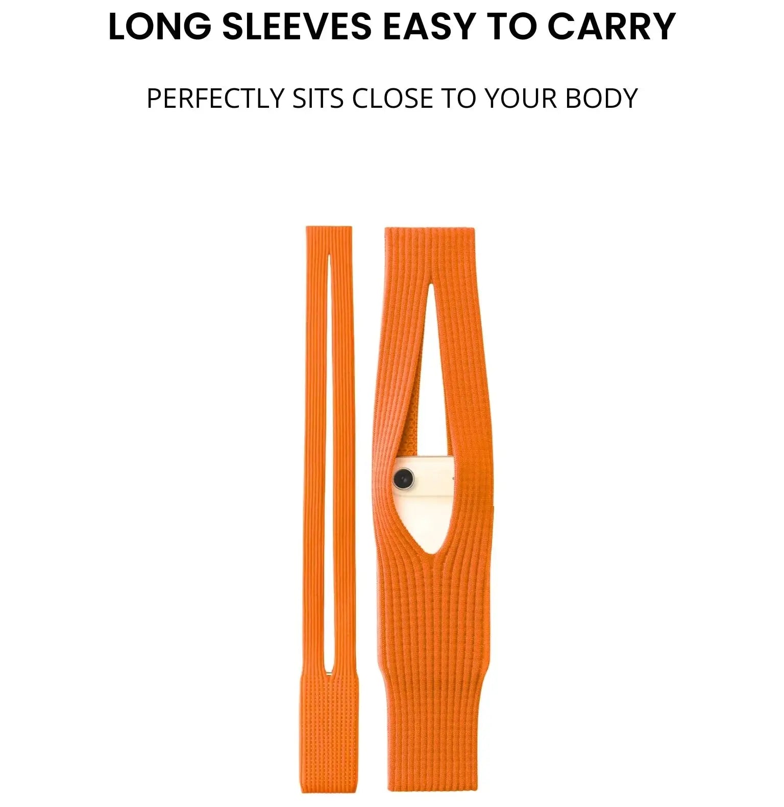 iPhone Pocket 3D-Knitted Stretch Phone Pouch – Wearable Universal Sleeve for Apple iPhone (Black, Short Strap) Q-Trading 