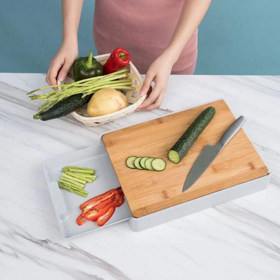 Kitchen Cutting Board Bamboo Wood , Slide Out Drawer Cutting Board - Scrollcart Qatar