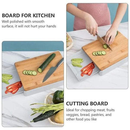 Kitchen Cutting Board Bamboo Wood , Slide Out Drawer Cutting Board - Scrollcart Qatar