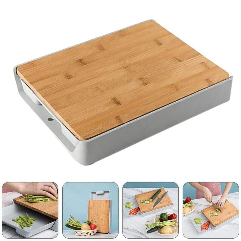 Kitchen Cutting Board Bamboo Wood , Slide Out Drawer Cutting Board - Scrollcart Qatar