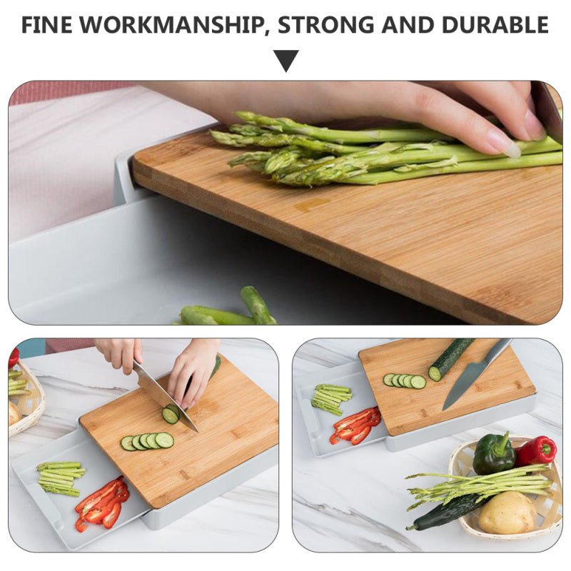 Kitchen Cutting Board Bamboo Wood , Slide Out Drawer Cutting Board - Scrollcart Qatar