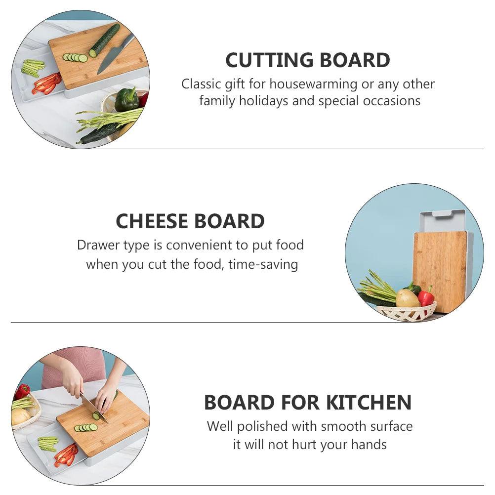 Kitchen Cutting Board Bamboo Wood , Slide Out Drawer Cutting Board - Scrollcart Qatar