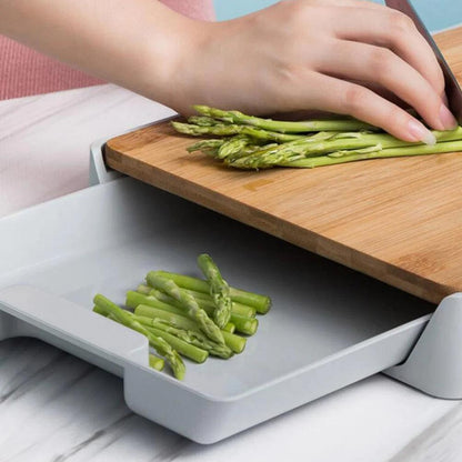 Kitchen Cutting Board Bamboo Wood , Slide Out Drawer Cutting Board - Scrollcart Qatar