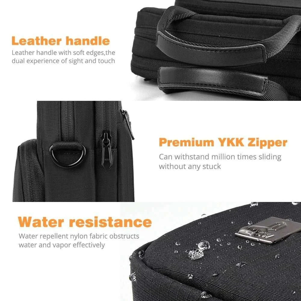 Laptop Bag - Premium WIWU Alpha Vertical Double Layer Bag For 13.3 inc Laptop/Ultra book - Vertical Black - Scrollcart Qatar