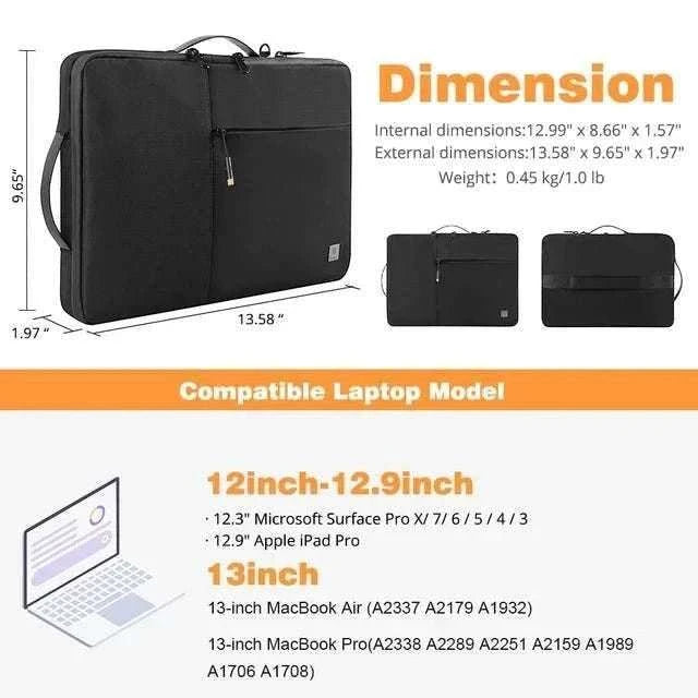 Laptop bag - WiWU Premium Alpha Double Layer Sleeve Waterproof Handbag 13.3" - Scrollcart Qatar