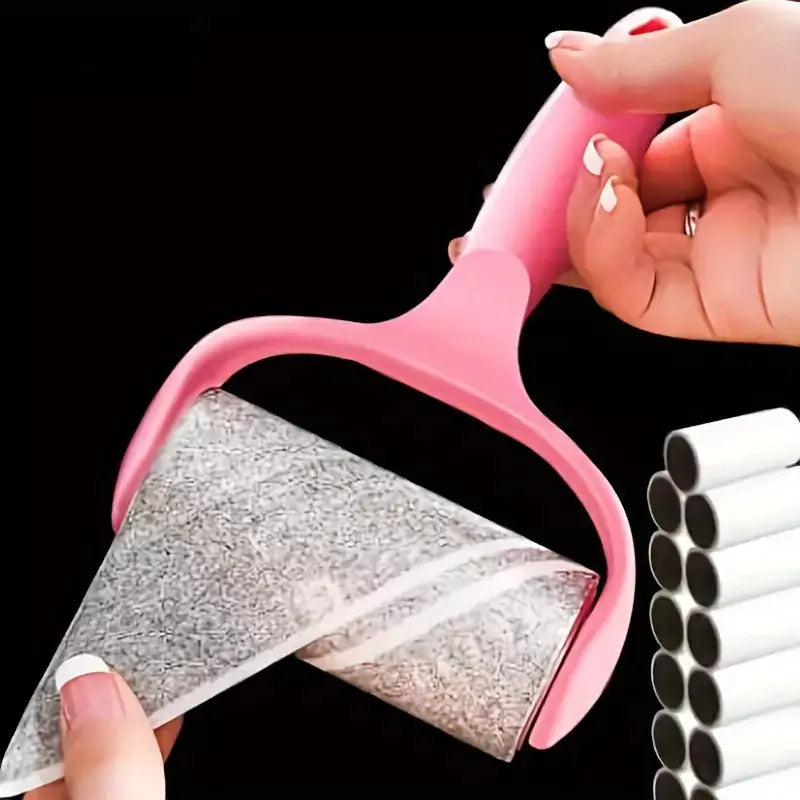 Reusable Lint Remover - Sticky Lint Roller -  with 6 Extra Refills - Scrollcart Qatar