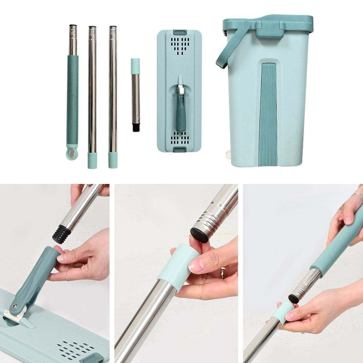 Microfiber Flat Mop With Bucket Smart Cleaning Mop - Scrollcart Qatar