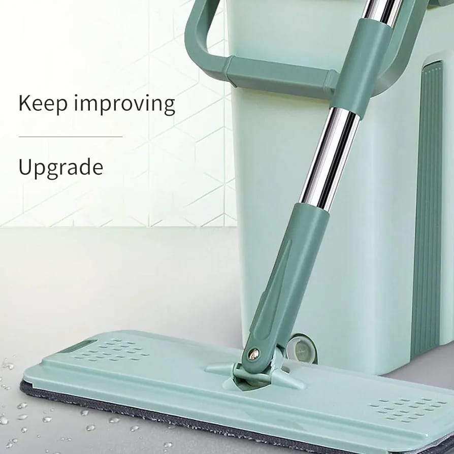 Microfiber Flat Mop With Bucket Smart Cleaning Mop - Scrollcart Qatar