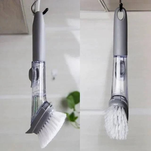 Refillable Liquid Cleaning Brush, Kitchen Bowl Scrubber, Cleaning Brush - Scrollcart Qatar