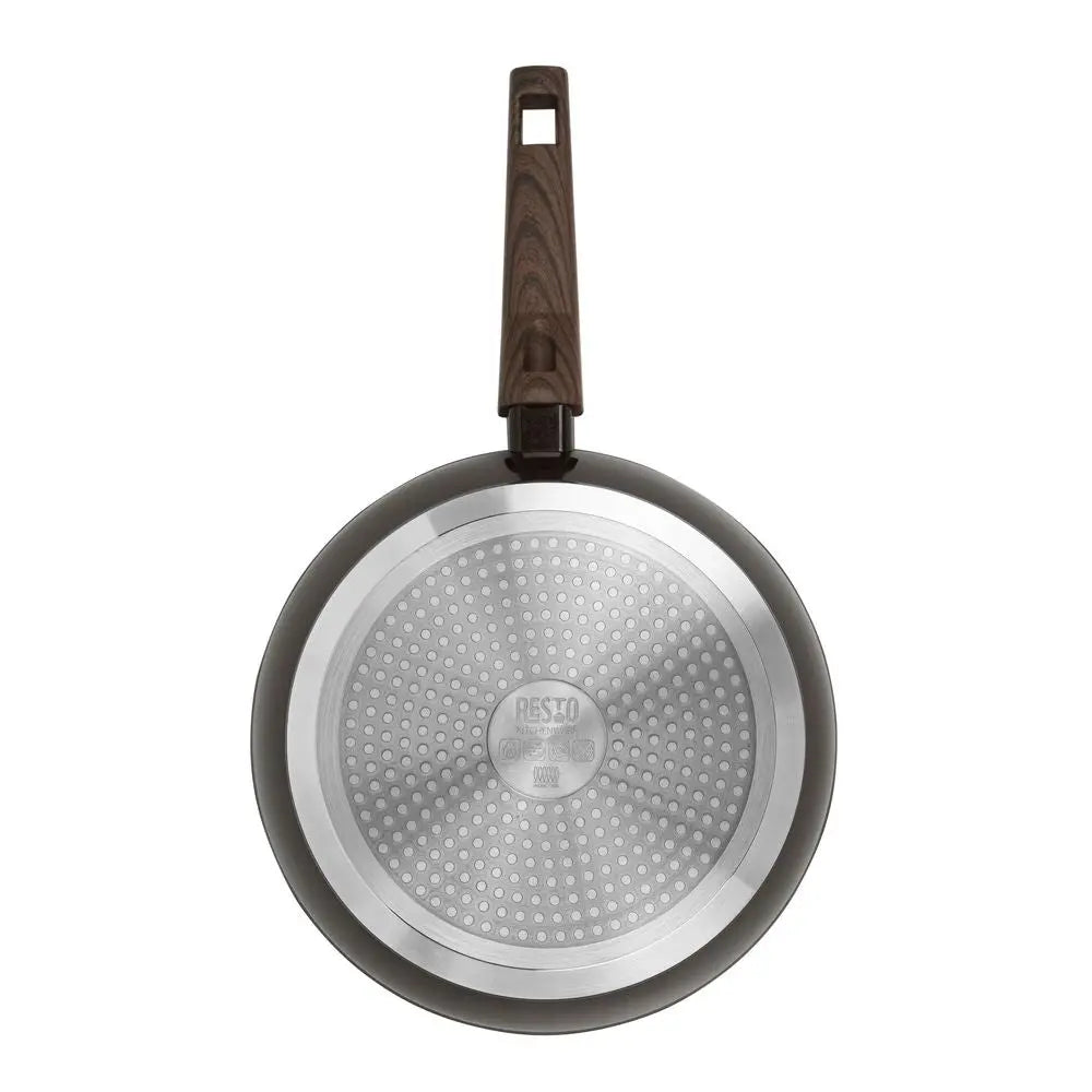 Fry pan: Resto Non-Stick Marble coated Deep Frypan with Hanging Loop - Scrollcart Qatar