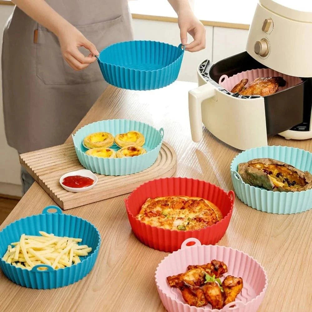 Reusable Air Fryer Silicone Basket Kitchen - Scrollcart Qatar