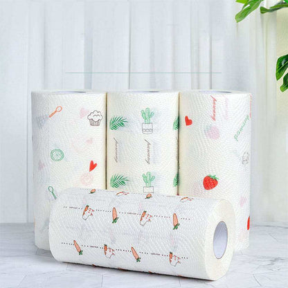 Reusable Wood Pulp Paper Tissue Wipes | 130 Sheets Per Roll - Ideal for Kitchen, Bathroom, and More - Scrollcart Qatar