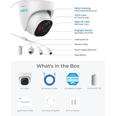 REOLINK RLC-820A 4K Indoor-Outdoor Security Camera - Scrollcart Qatar